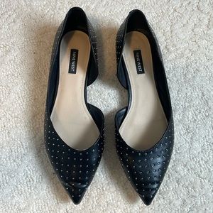 Nine West Flats, Black with Silver Studs size 9M